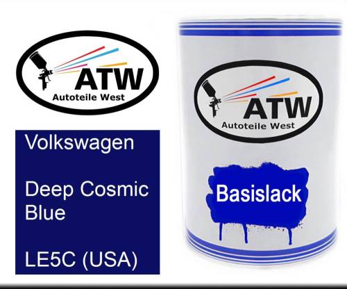 Volkswagen, Deep Cosmic Blue, LE5C (USA): 500ml Lackdose, von ATW Autoteile West.